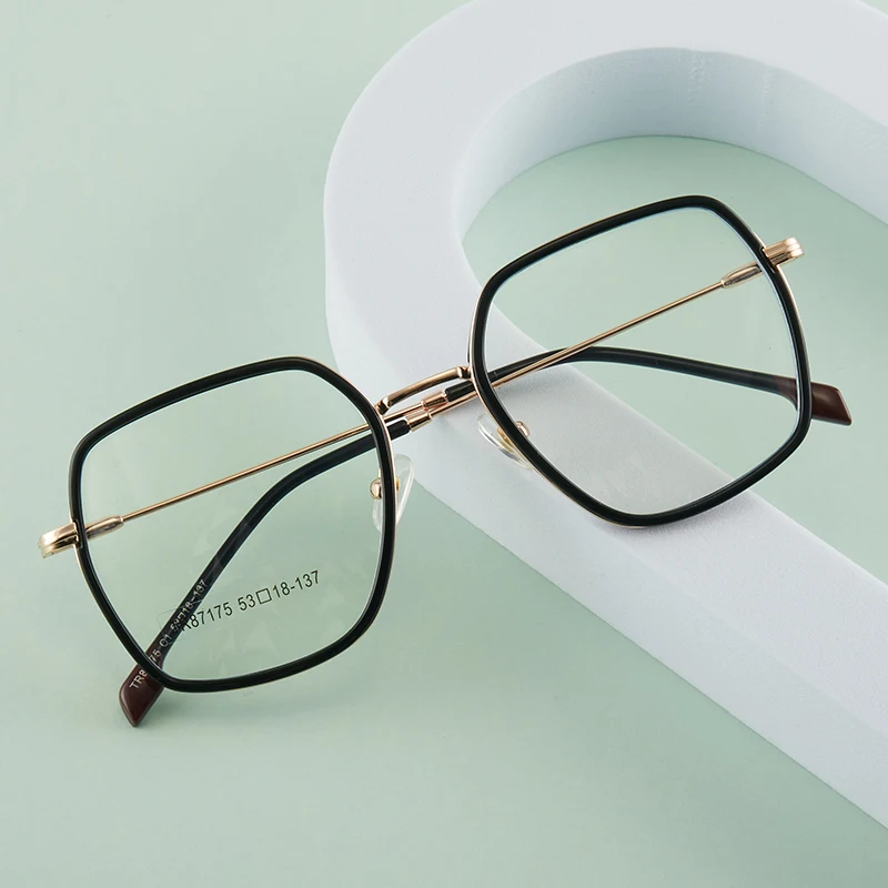 JMISUS Women Metal Prescription Glasses Square Progressive Optical Eyeglasses Anti-Blue Light Myopia/Hyperopia Eyewear