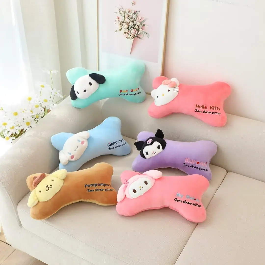 

Sanrio Cartoon Anime Pochacco Cinnamoroll Plush Pillow My Melody Kuromi Car Pillow Hello Kitty Headrest Gifts For Girl