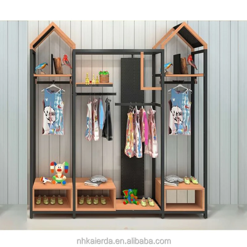 [Customized]Custom wood kids clothing store interior design shop interior design