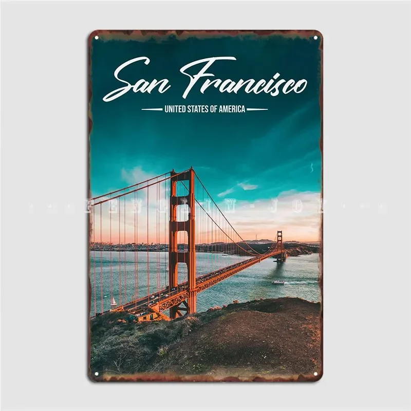 San Francisco Metal Plaque Poster Wall Mural Pub Garage Personalized Mural Painting Tin Sign Poster