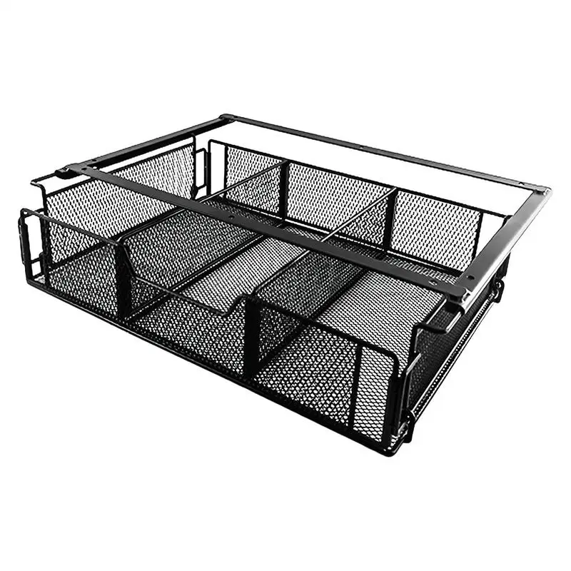 

Under Desk Storage Under Table Storage Shelf Metal Divided Tray Basket For Pens Supplies Cabinet Organization Adults Kids