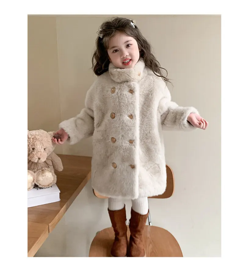 Girls' Fur Coat Warm Imitation Fur Coat Autumn Winter Clothing 2025 New Style Fashionable Small Fragrance Style Cotton Jacket