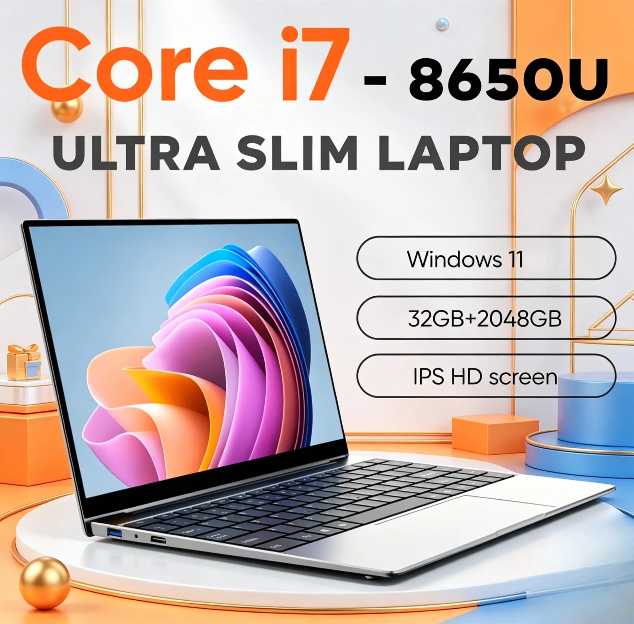 Ultra Slim Intel Core i7 8650U LENO 15.6