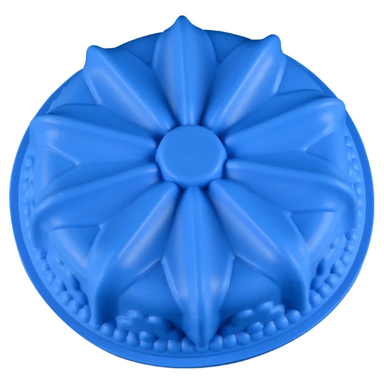 Flor de silicona, corona grande individual, molde para pastel, jabón, pudín, gelatina, caramelo, molde para galletas, molde, utensilios para hornear H642