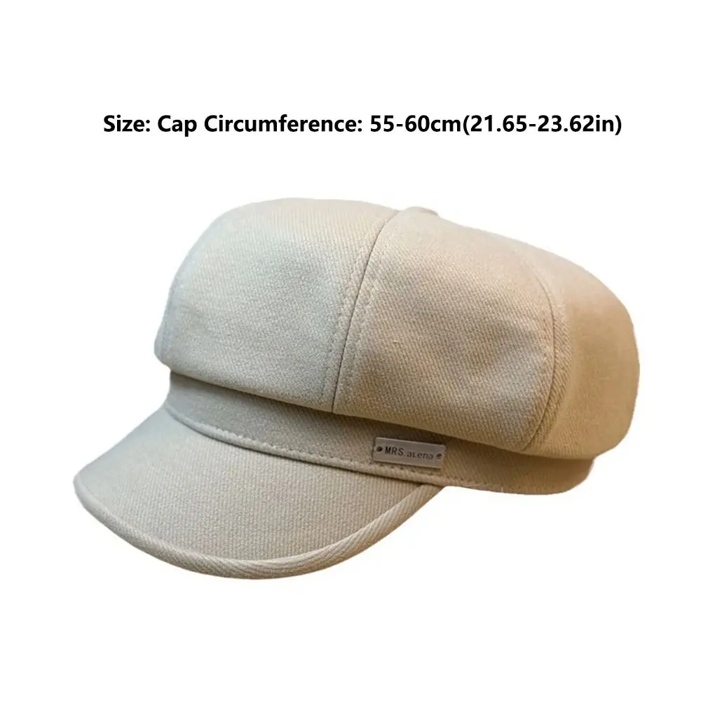 แฟชั่นหมวก Berets อบอุ่นหมวกสีทึบหมวกแปดเหลี่ยมหรูหรานุ่ม Retro หญิงหมวกฤดูหนาว