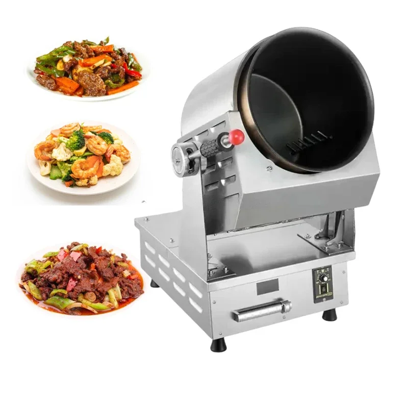 Easy operate commercial auto cooking drum robot machine