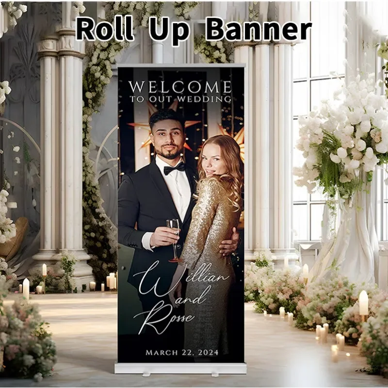 

TB Custom Roll Up Banner 85x200cm Portable Aluminum Retractable Banner Stand PVC Banner High Quality Advertising Display Stand