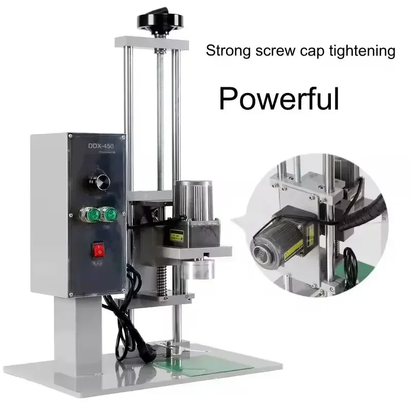

Excellent Top Quality Hot SalesDDX-450 Semi-automatic Capping Machine For Screw Plastic Bucket Capping Machine Bottle Capping Ma