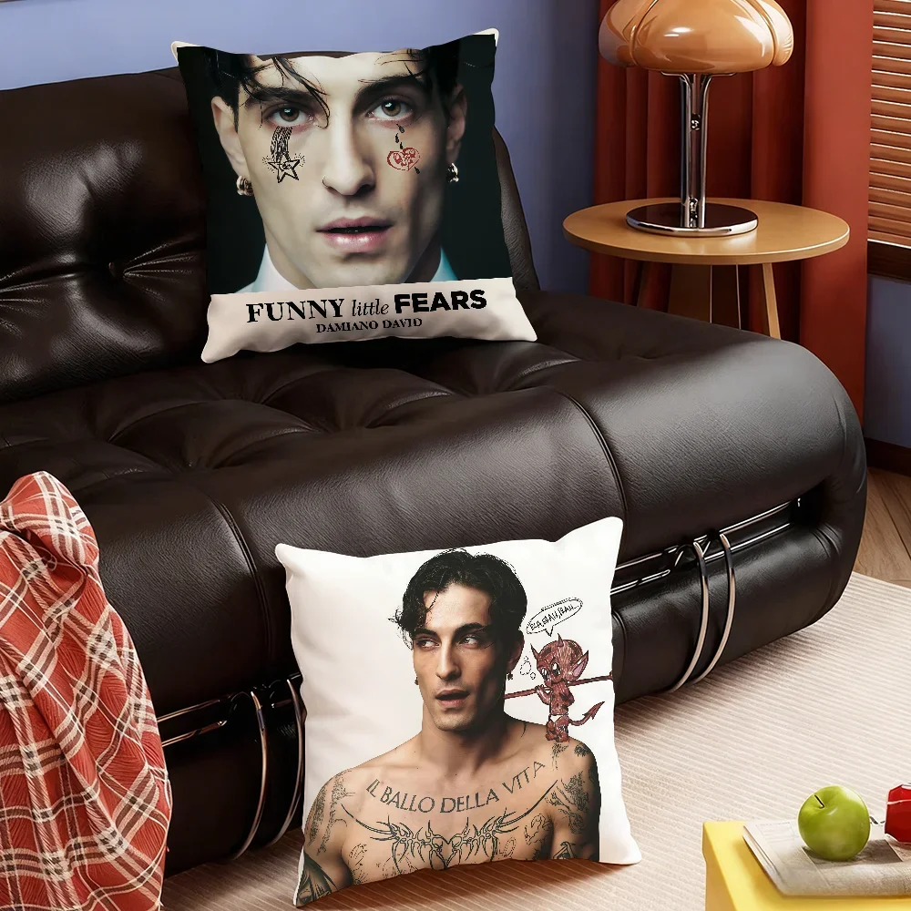 Singer D-Damiano David cushion cover Soft Smooth Pillow Case Hidden Zipper Washable Decorative Couch Office Gift