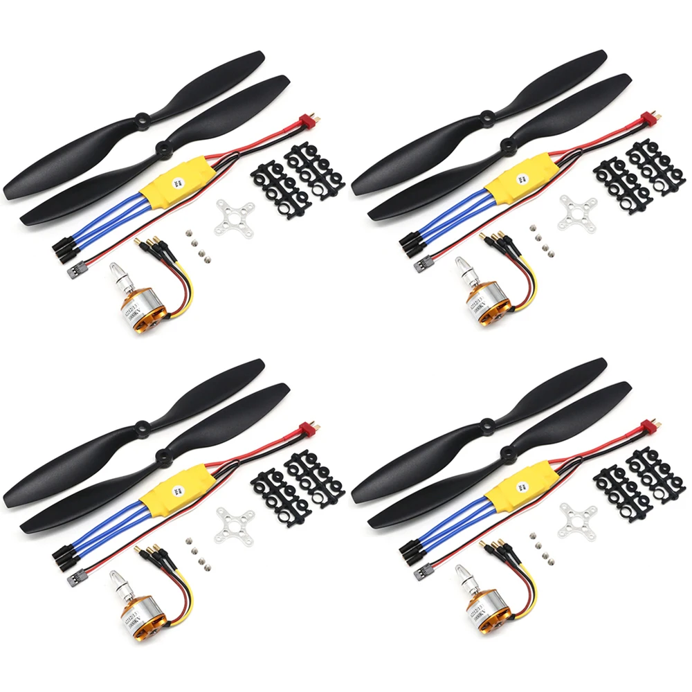 

4set/lot A2208 2208 1100KV/1400KV/2600KV 2-3S Brushless Motor+30A ESC+1045 Propeller For RC F450 F550 Quadrocopter Accessories