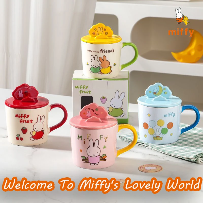 

Kawaii Miffy Ceramic Cup 360ml Cartoon Creative Mug High Quality Dopamine Coffee Cups Anime Accessories Perfect Birthday Present