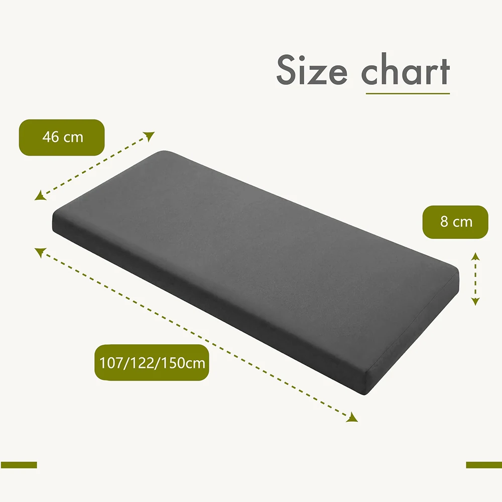 100% مقاوم للماء حديقة مقعد وسادة 2/3 مقاعد في الهواء الطلق طويل مقعد وسادة للمقعد لحديقة فناء مقهى مع غطاء قابل للإزالة