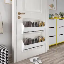 Ultra-Thin Shoe Rack Behind Door Simple Dormitory Narrow Cabinet Home Space Saving Storage Shelf Wall Hanging Type No Punching