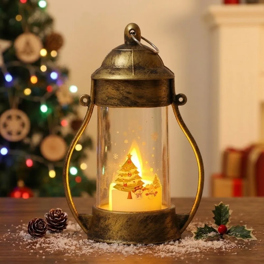 Portable Santa Claus Christmas Lantern Durable Glowing Christmas Wind Lamp Snowman Elk Desktop Christmas Lamp Table Ornaments