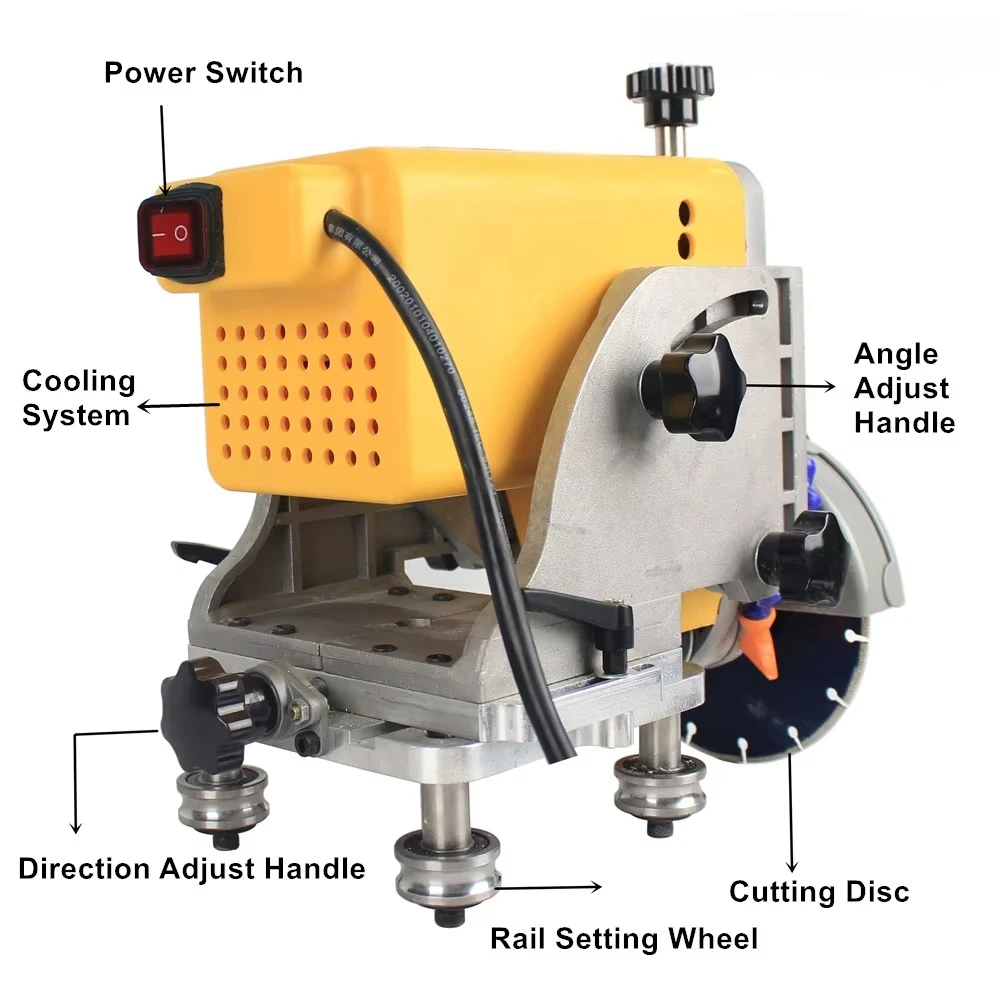 المهنية التلقائي تتحرك 45 درجة ميتري آلة القطع الرطب السكك الحديدية المنشار لآلات الحجر والرخام بلاط الجرانيت