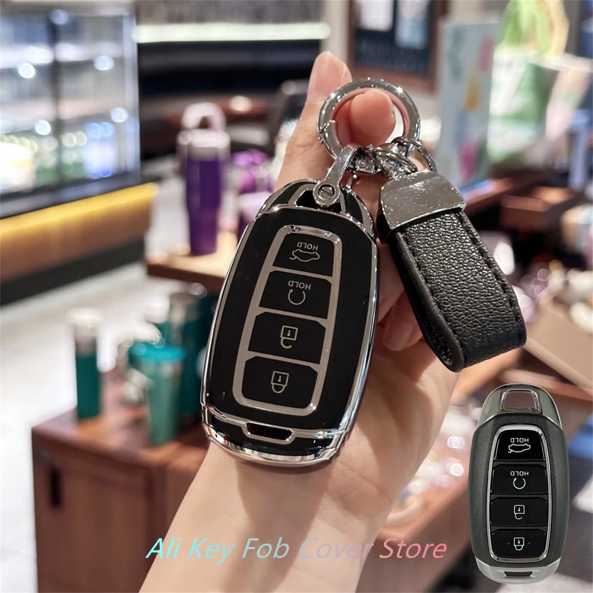 غطاء مفتاح السيارة لسيارة Hyundai Elantra، GT، Kona، Palisade، Venue، Veloster - سلسلة مفاتيح ملحقات واقية #3