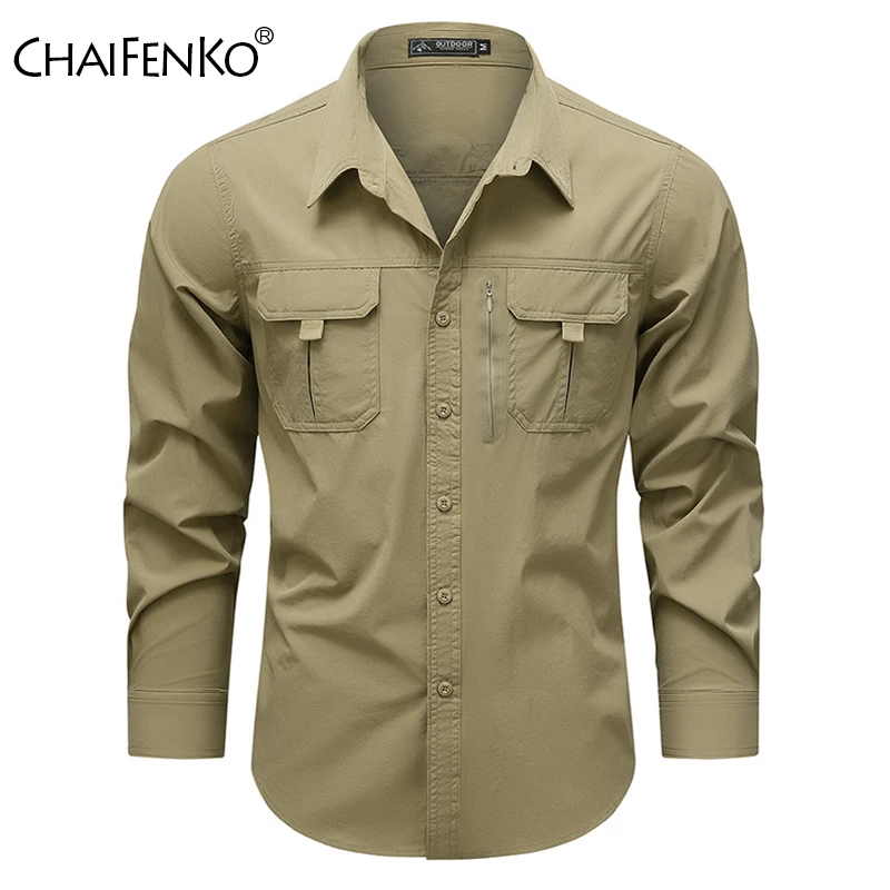 

Spring Autumn Men Fashion Long Sleeve Shirts New Casual Versatile Shirts Outdoor Comfortable Light Thin Lapel Solid Tops Man