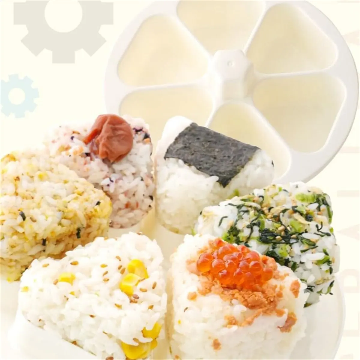 ✼Onigiri Maker, Rice Ball Mold, Can Make 6 Rice Balls Simultaneously, Rice Ball Maker, Quick, Hygienic Rice Ball Maker