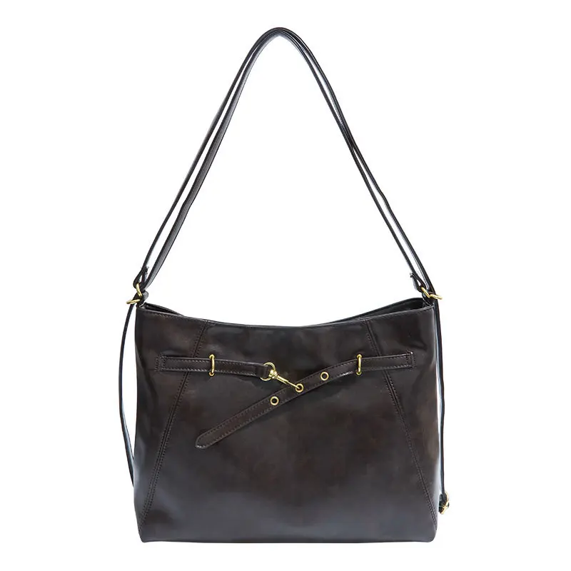 Simple Large Capacity Multi Back French Tote Bag for Women 2025 Autumn New Casual Versatile Commuting Solid Color Backpack