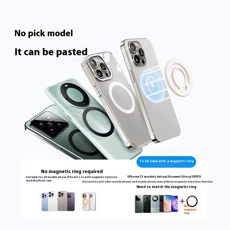 Multi-color double-sided magnetic mobile phone holder liquid silicone ring mouth 360-degree rotating adsorption car bracket refr