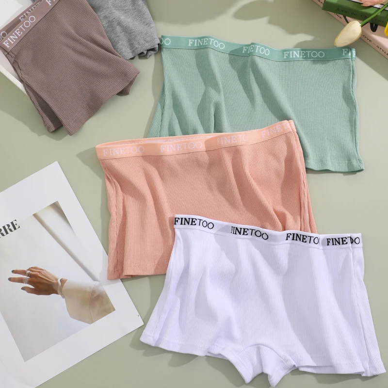 Cotton Boxers Shorts  For Women Sexy Low Rise Panties Female Solid Color Breathable Underwear High Elastic Intimates Lingerie