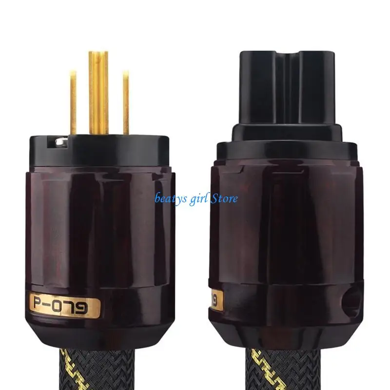 

C7AB Hi-End Copper Hifi Audios Power Cord US / EU Plug with P-079/P-079E Connector AMP Cable