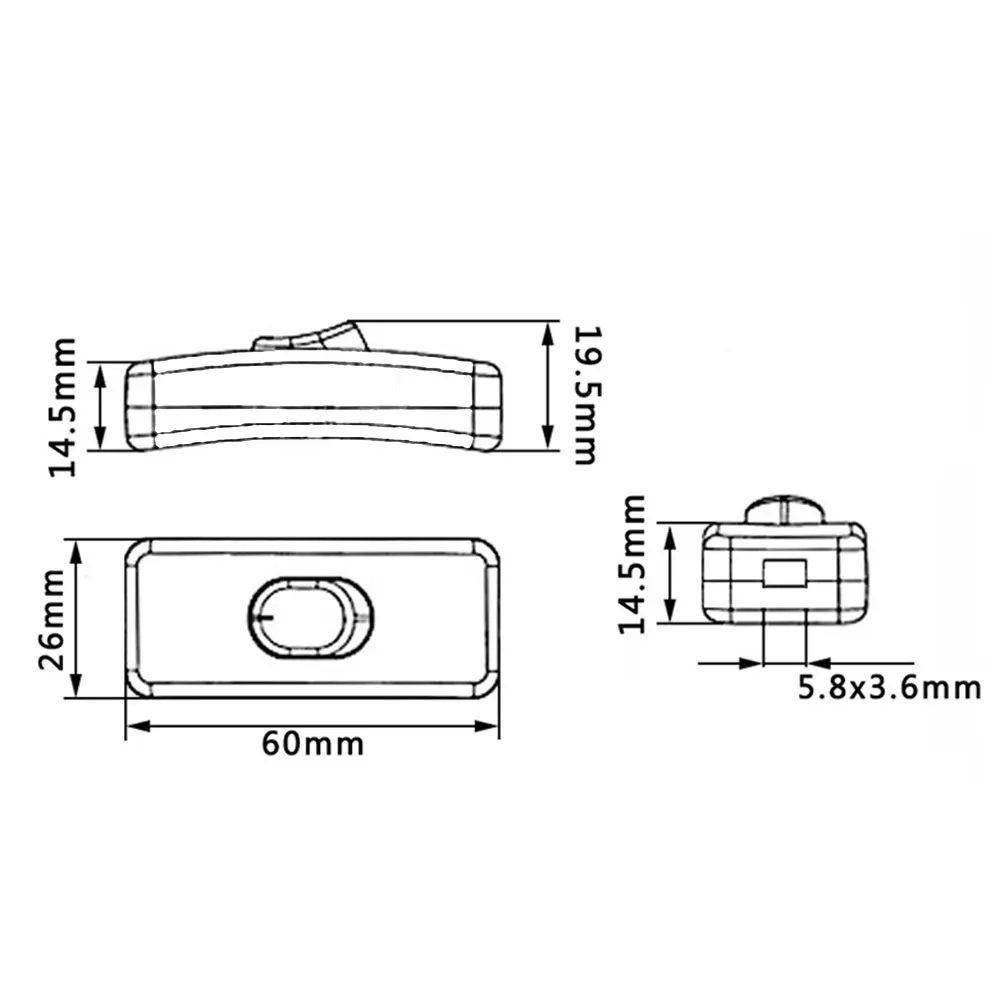 1PCS DIY ON/OFF Inline Switch Black Inline Table Lamp Desk Light Cord Cable Switch 110-250V