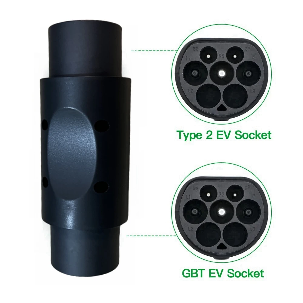 Tipo 2 para GBT EV Adapter, Use para China Standard Vehicles, cobrando um lado para Type2 Cars, outro lado para GBT Feminino EV Plug