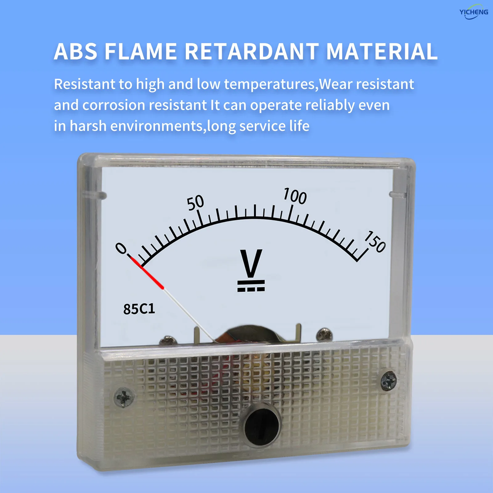 

YICHENG DC/AC voltmeter 85series Pointer Type Mechanical Meter for Accurate Reading.1~1000v,Panel size 56*64mm,hole size 50mm
