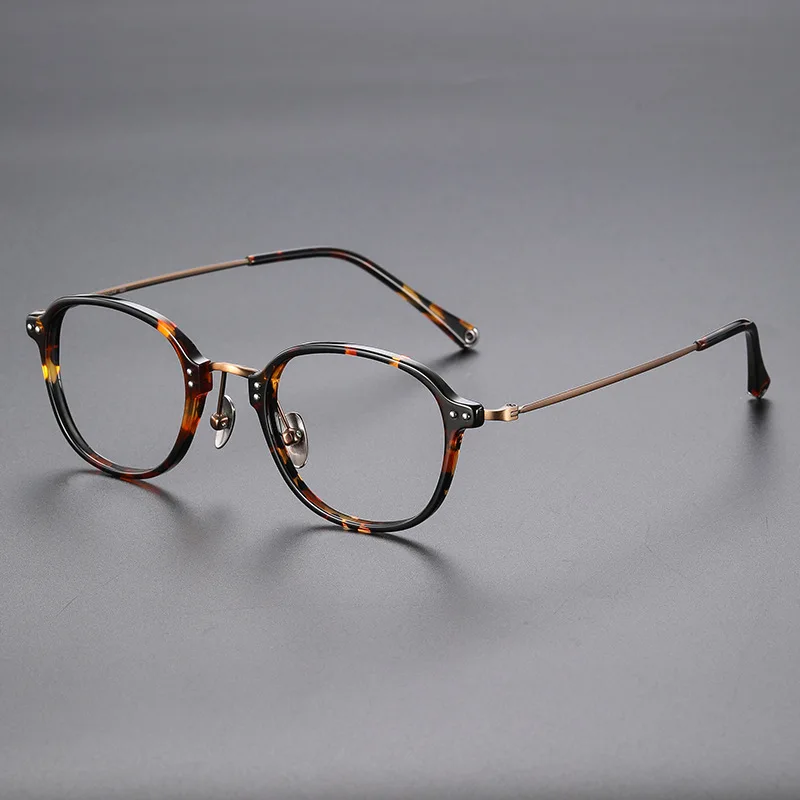 Japanese Retro Acetate Titanium Eyeglasses Frame Designer Literary Ultra-light Myopia Anti-blue Ray Glasses Frame Men Women 2025