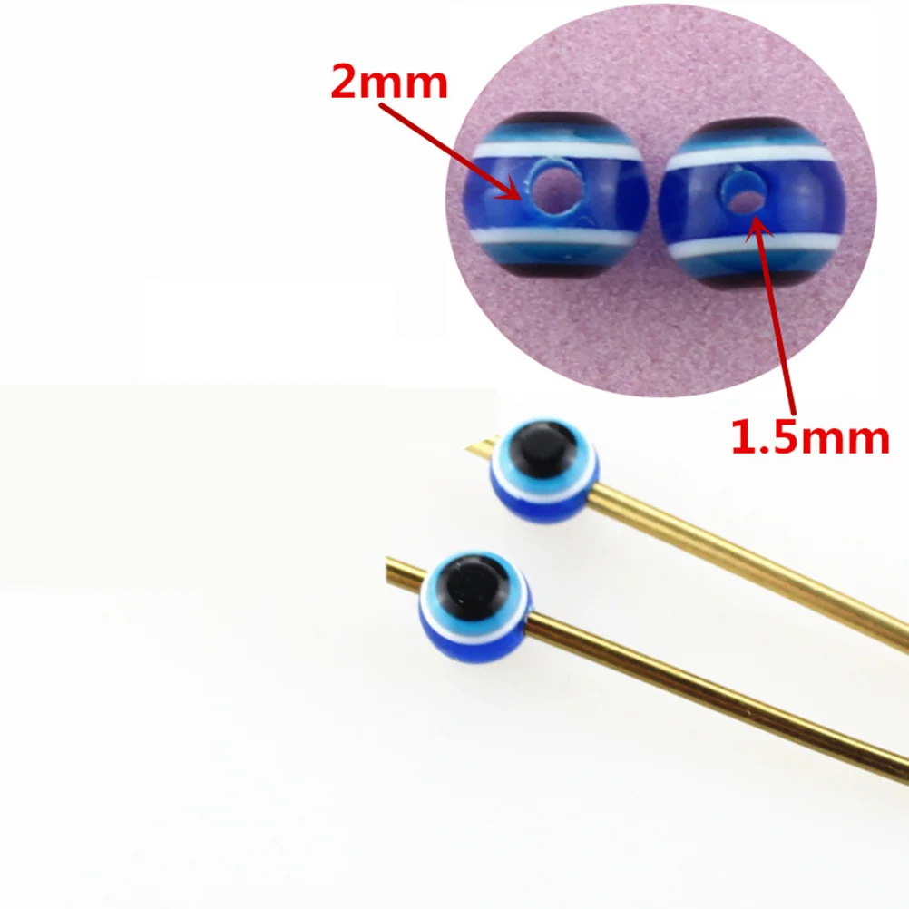 

200pcs Resin Round Blue Eye Beads Charms Spacer Beads for DIY Bracelets Necklace Jewelry Making Art Craft Project (Blue, 12mm)