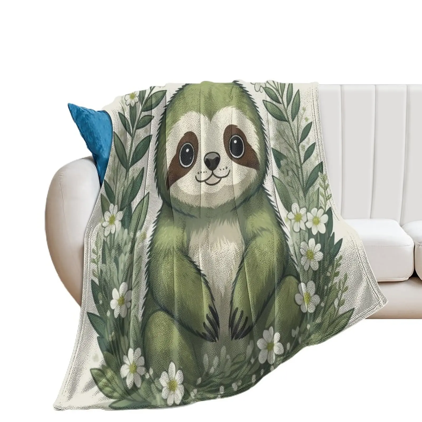 

Cute Sloth in spring funny Throw Blanket Giant Sofa heavy to sleep Thins Blankets