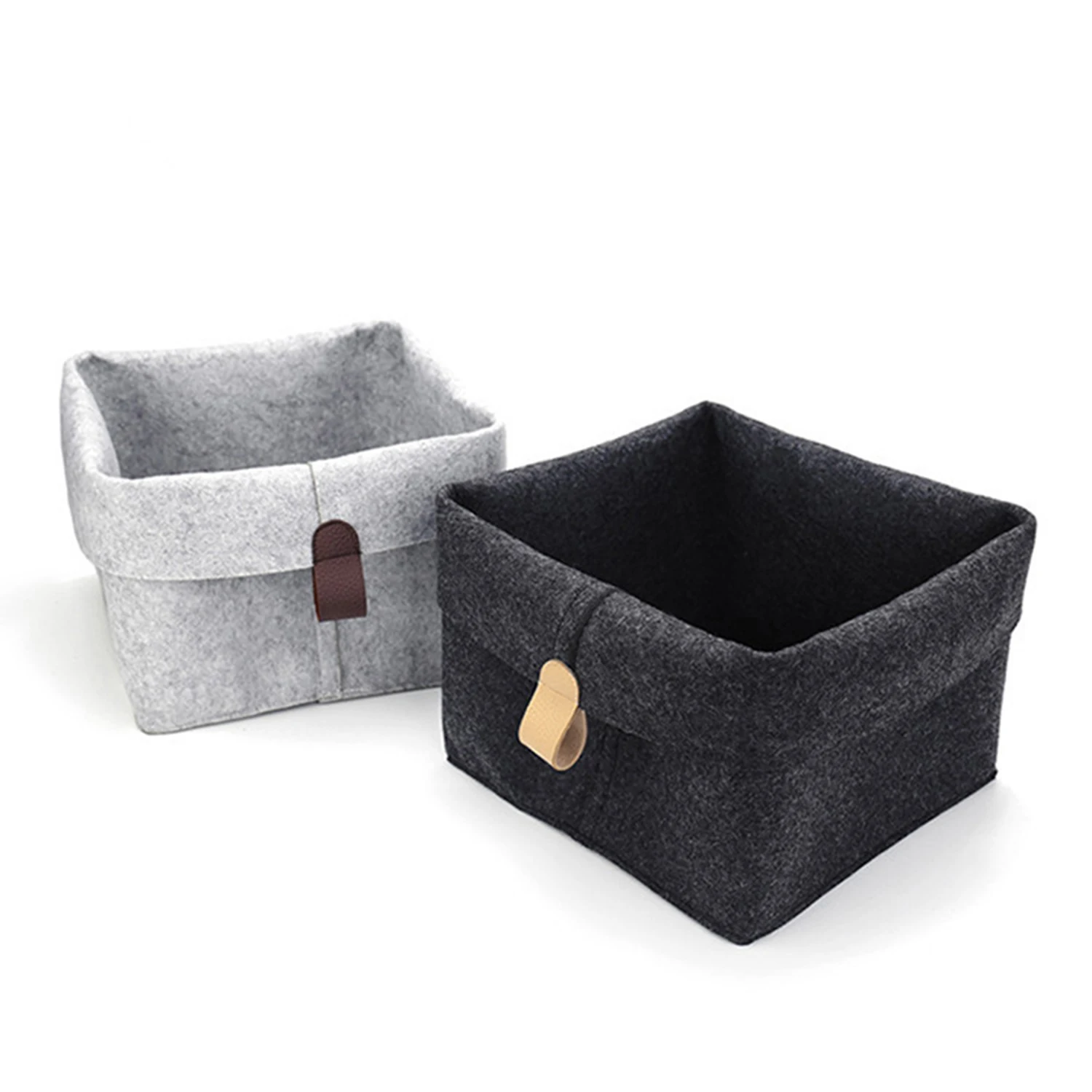 Nordic Felt Storage Basket Living Room Tea Table Black Gray Sundries Storage Basket Cloth Felt Storage Box Bedroom Socks