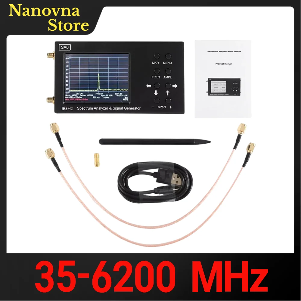 

SA6 портативный анализатор спектра и генератор сигналов 35-6200 МГц измерение сигнала