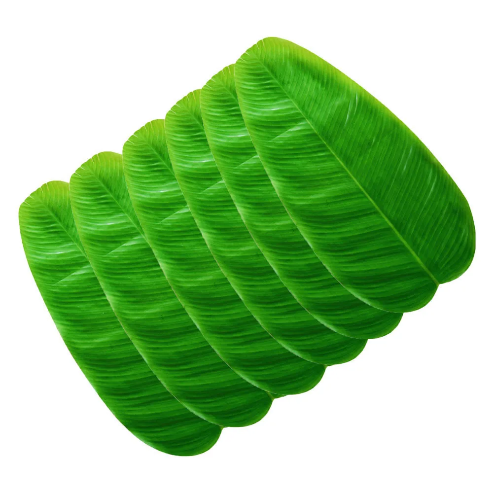 

3pcs Artificial Leaves Table Mat Green Simulation Banana Leaf Placemat For Tropical Hawaii Party Decor Home Kitchen Bedroom
