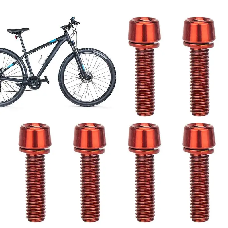 

6pcs/set Bicycle Handlebar Screws Titanium-plated Colorful Stainless Steel M5*18MM MTBBike Handle bar Stem Riser Fixed Screws