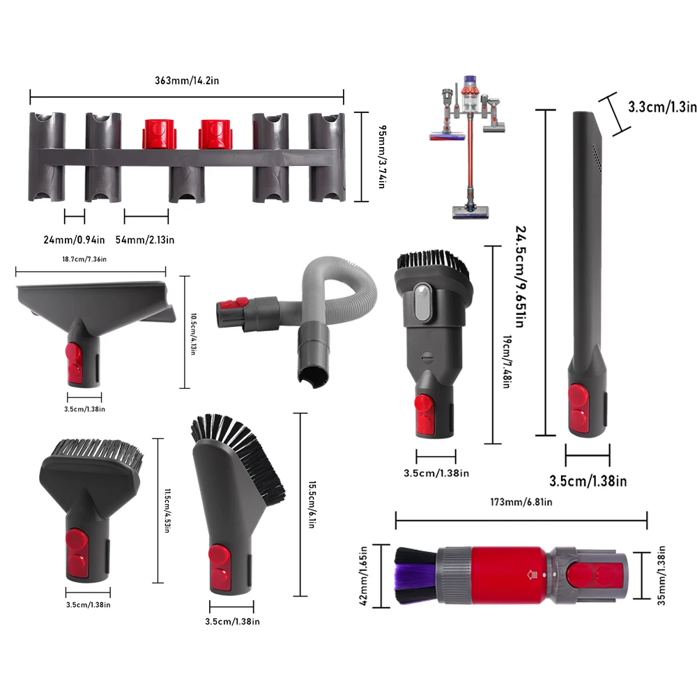 For Dyson V7 V8 V10 V11 V15 Handheld Vacuum Cleaner Accessories Telescopic Rod Extension Tube Suction Head Spare Parts