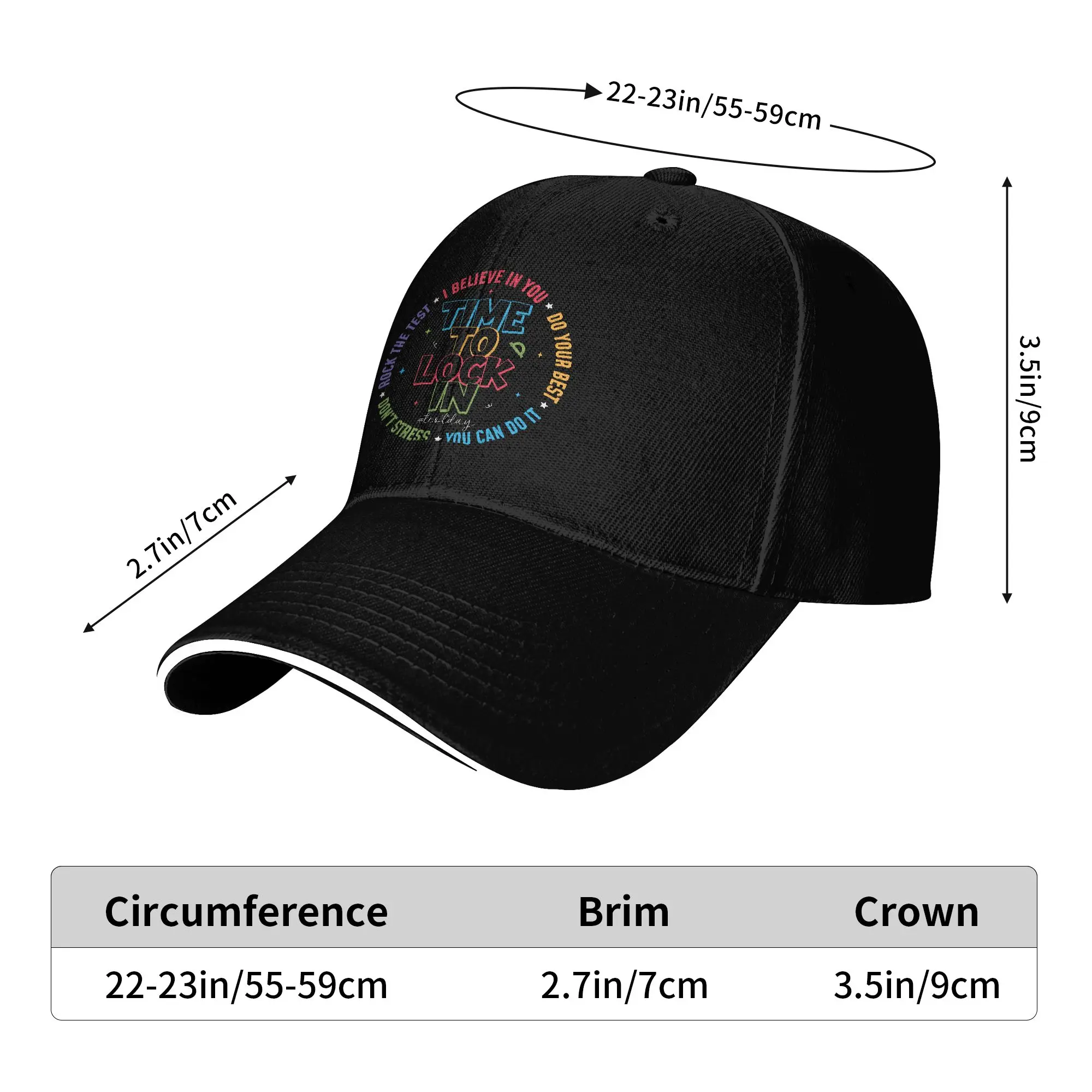 You Got This Test Day State Testing Time to Lock in Sun Baseball Cap Summer Women Men Streetwear Kpop Rock Snapback Cap