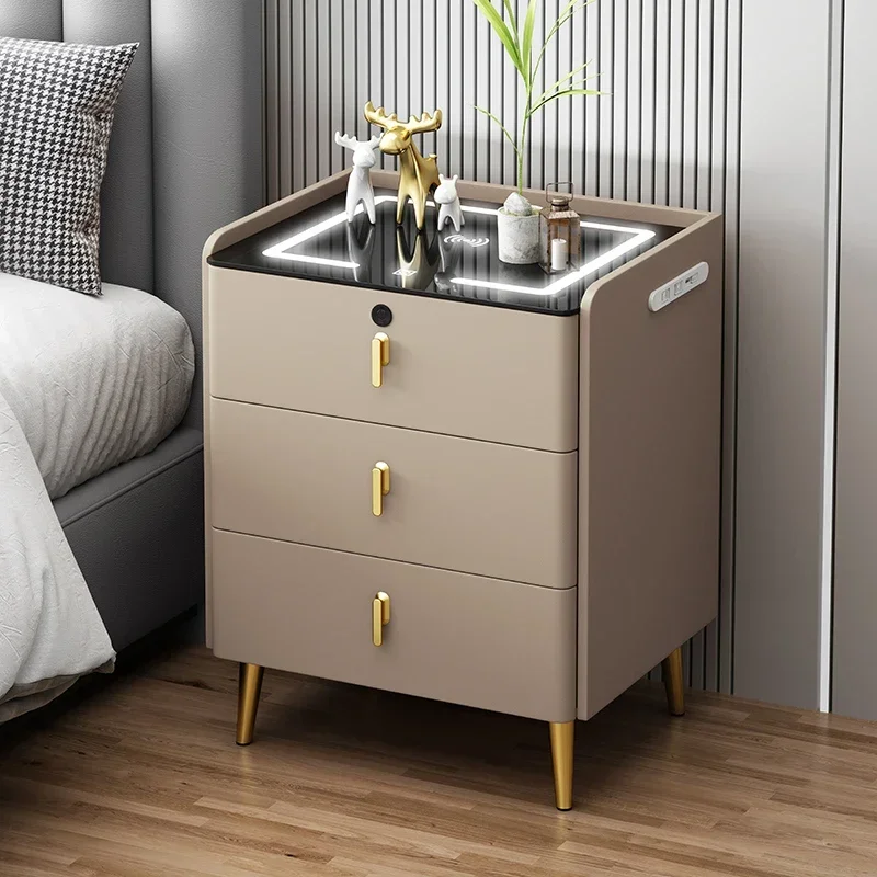 Corner Storage White Nightstand Table Cabinet Dressing Luxury Drawers Nightstands Small Moveis Para Casa Minimalist Furniture