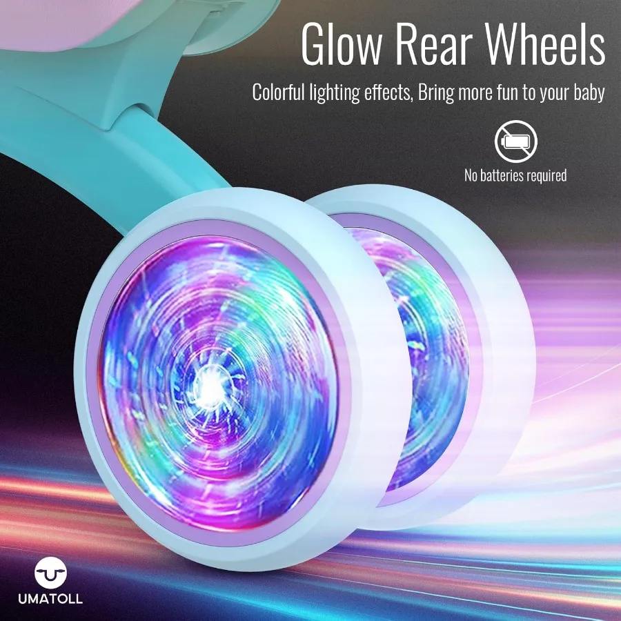 Juguetes de bicicleta de equilibrio para bebés con iluminación colorida, regalos para niños de 1 año, andador de asiento ajustable, regalos de cumpleaños para niños de un año