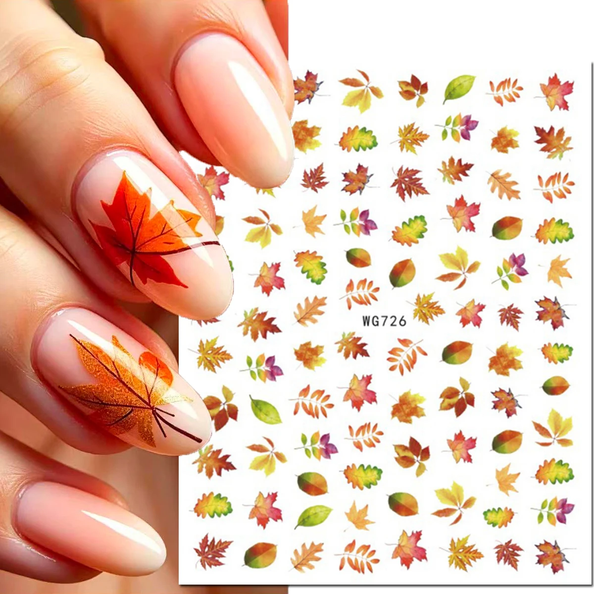 1pcs Autumn Fall Maples Leaf Pumpkins Winter Dried Leaf 3d Nail Stickers Nails Decals For Nail Tips Beauty DIY