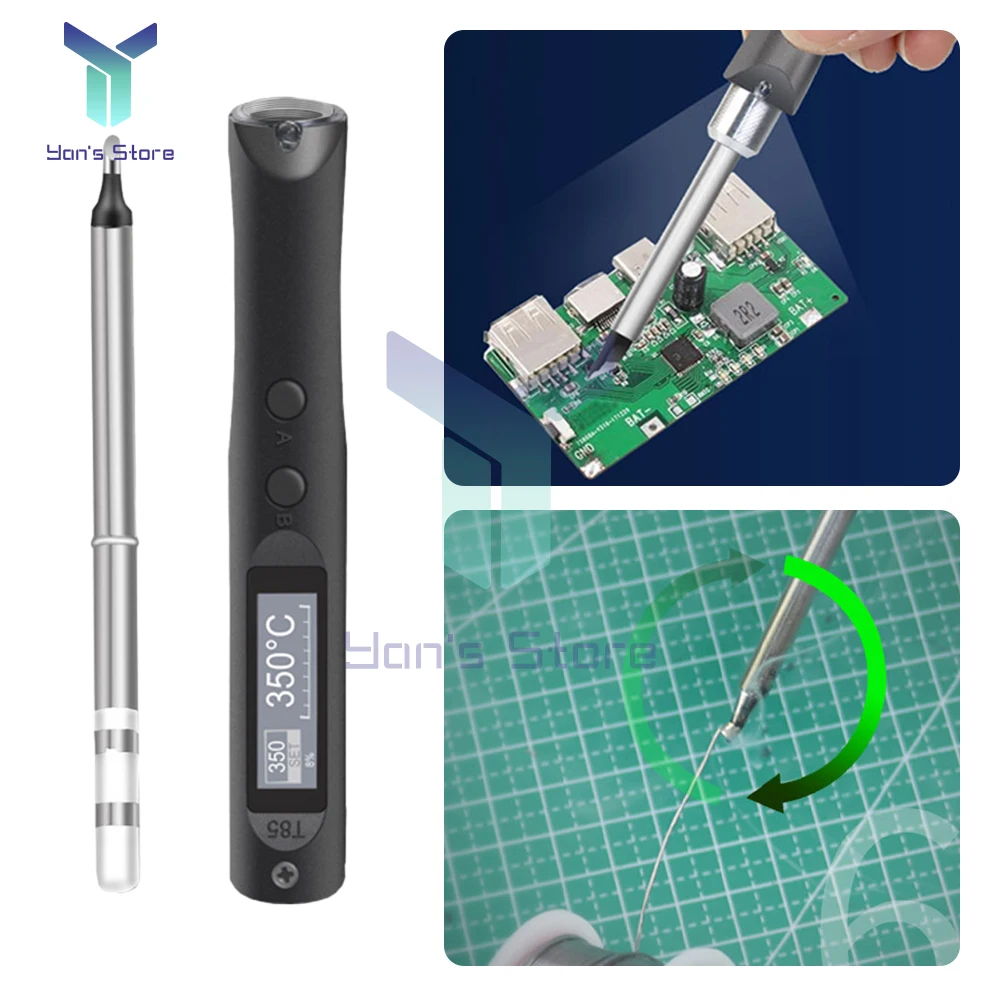 

Electric Soldering Iron Kit T85 65W/96W Repair Tool Welding Solder Rework Station Heat Pencil Smart Portable Solder Iron Tips