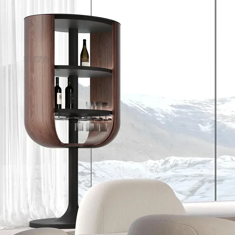 Light luxury high-end solid wood wine cabinet household villa luxury living room locker