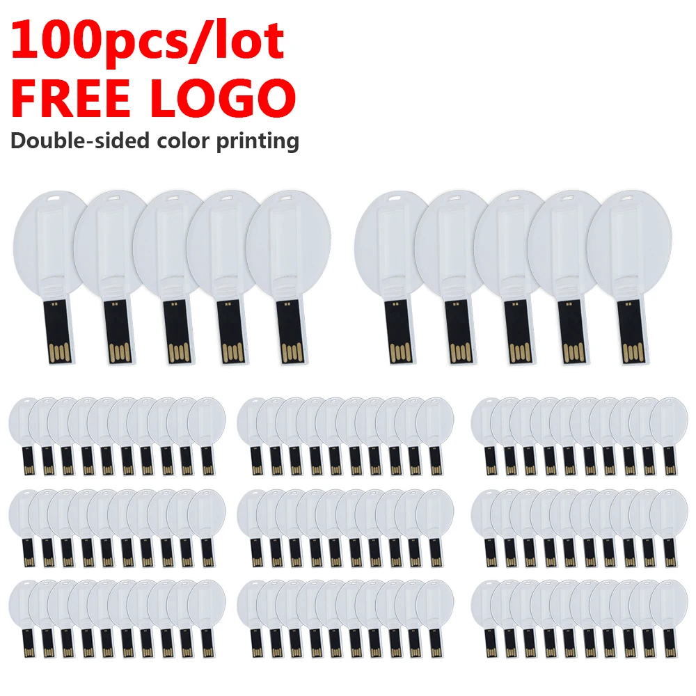 

100pcs/lot White Plastic Credit Card Custom Logo Pendrive Business Design Usb Flash Drive Stick 4GB 8GB 16GB 32GB 64GB Free Logo
