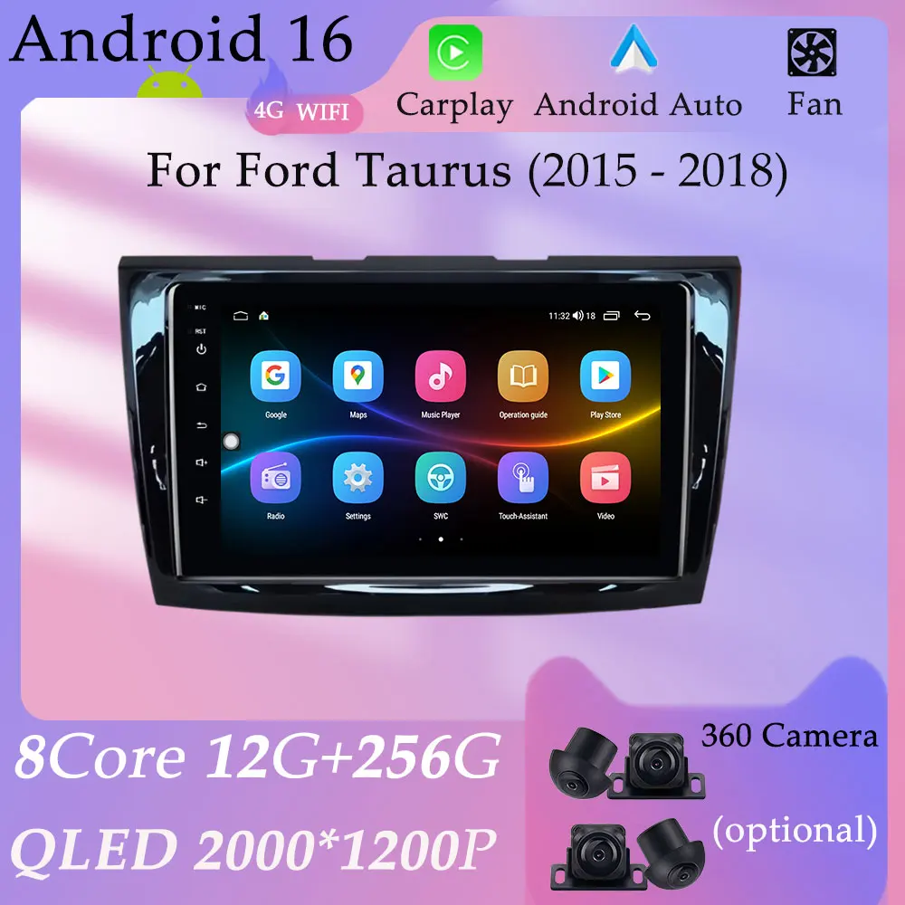 Wireless CarPlay Wired Android for Ford Taurus 2015 - 2018 YouTube GPS Navi Car Radio Multimedia Player Split Screen DSP Stereo