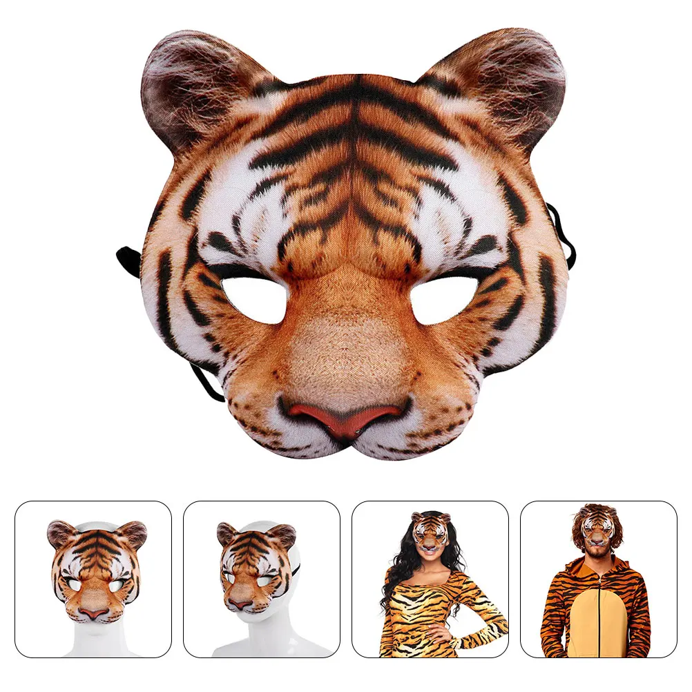 

2 Pcs Tiger Mask Halloween Animal Face Facial Costume Vintage Eva Novelty Masks