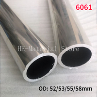 1Pcs Length 100mm 6061 Aluminium Alloy Tube OD 52/53/55/58mm Hollow Round Aluminum Tube ID 35/40/44/45/50mm