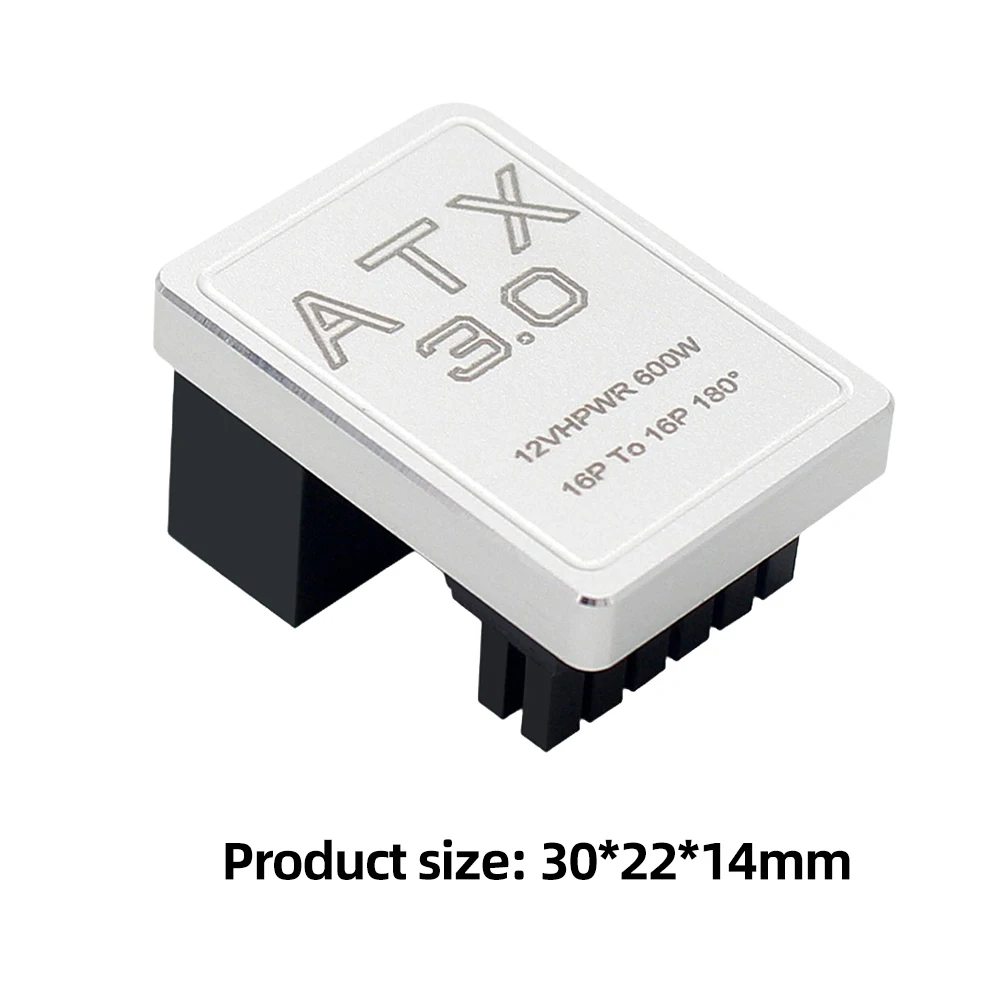 Conector de ángulo de 180 grados macho a hembra, fuente de alimentación ATX3.0, conector de ángulo de dirección de 180 de 2VHPWR para tarjeta gráfica PCIe5.0