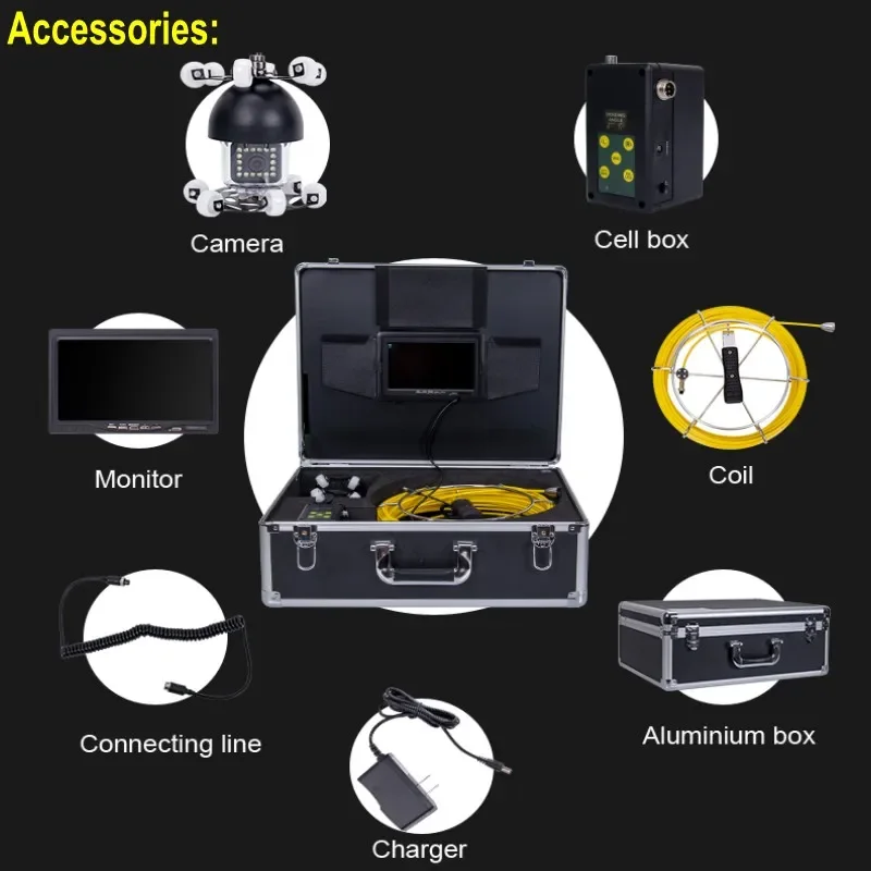 WP90D WIFI 360 Degree camera 145mm camera Water well detector chimney inspection Endoscope water pipe crack inspection