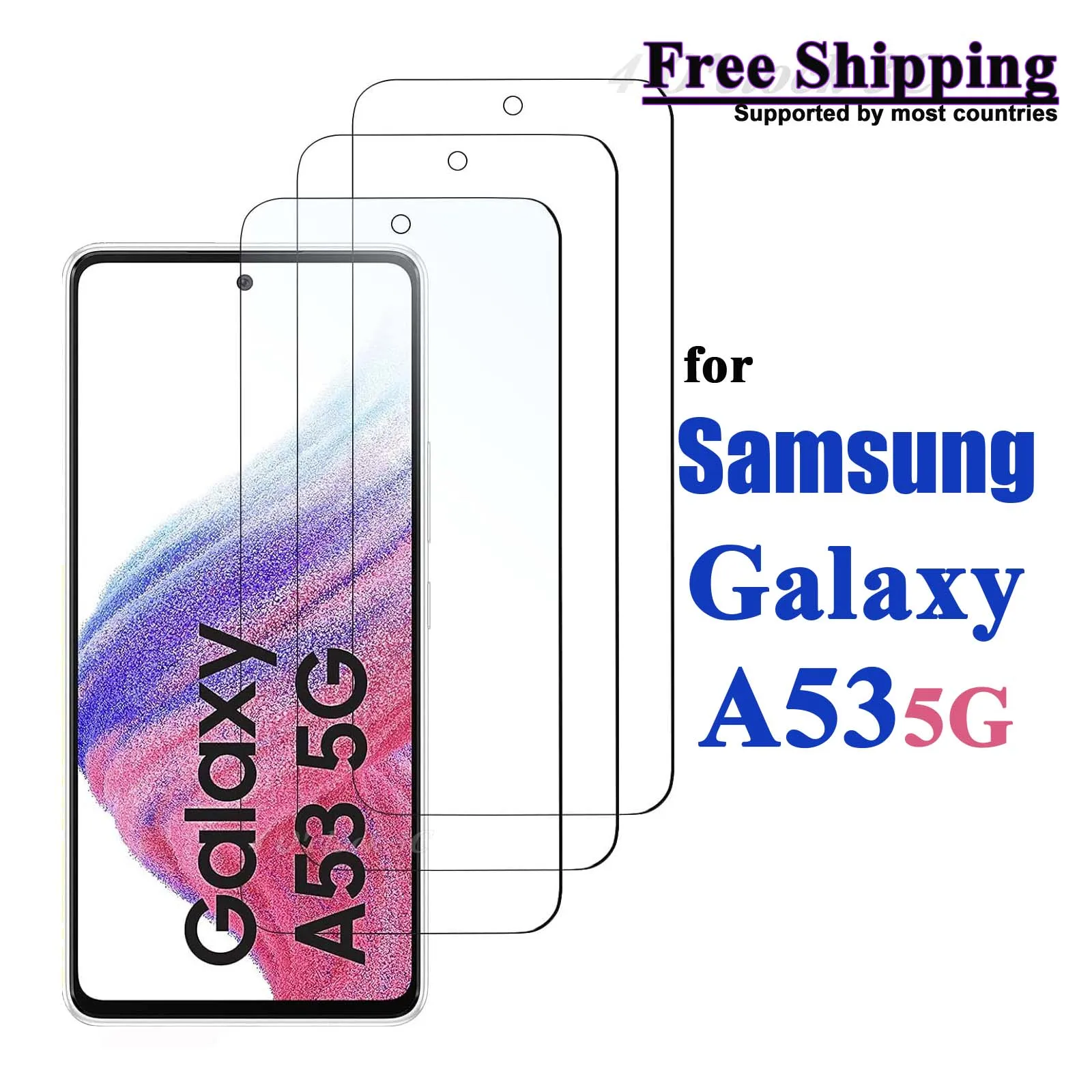 

For Samsung Galaxy A53 5G 6.5 inch Screen Protector Tempered Glass Crystal Mica 9H Protective HD Clear Transparent Anti Scratch